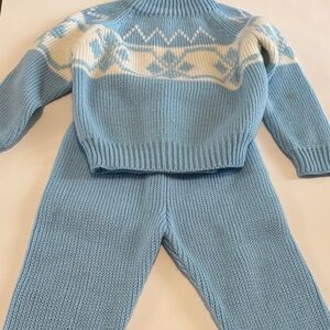 Crest Baby Blue Knit Fabric